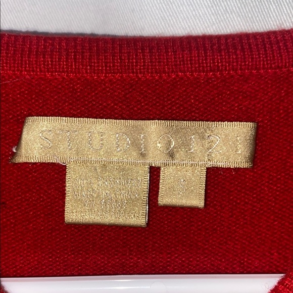 Women's Red Sweater Cashmere Excellent Quality - Picture 6 of 7